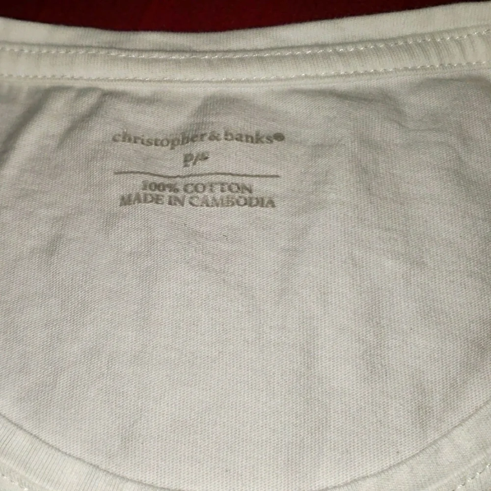 ๐$8 or 4/$20! Christopher & Banks Basic White T-Shirt Size Small Petite ๐ - Picture 2 of 4